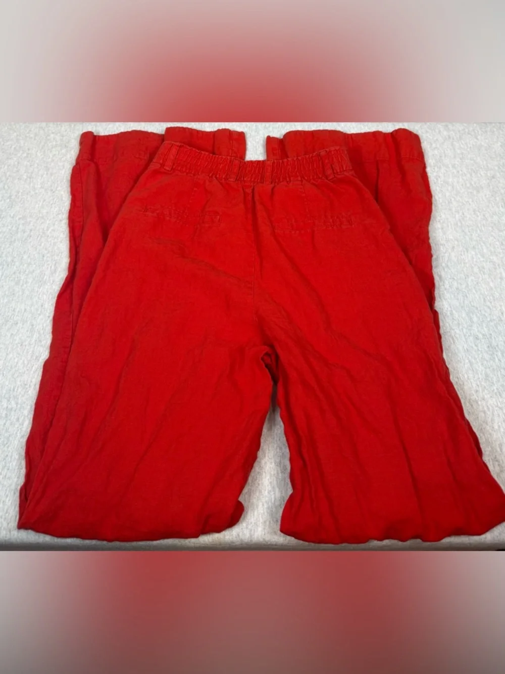 Zara 100% Linen Wide‎ Leg High-Waisted Pants - Red Orange - Size XS 🧡✨